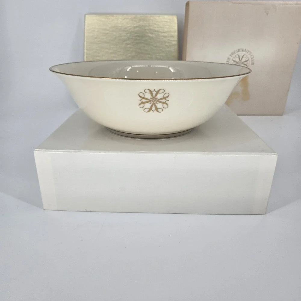LENOX Avon President's Club 24K GOLD TRIMMED AWARD BOWL 1980 9.25